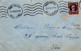 MONACO SEUL SUR LETTRE POUR LA FRANCE 1933 - Lettres & Documents