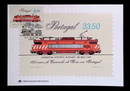 CL, Carte Maximum, Portugal, CTT. 28/10/1981, Lisboa, 125 Anos Do Caminho De Ferro Em Portugal, Locomotiva Electrica.... - Maximum Cards & Covers