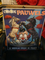 Affiche Ancienne Années 70 80  Cirque Pauwels Clown Circassiens - Affiches