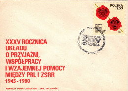 Poland 1980 Treaty Of Friendship,First Day Cover - FDC