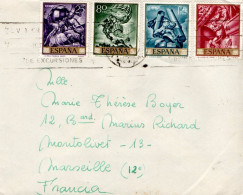 ESPAGNE AFFRANCHISSEMENT COMPOSE SUR LETTRE POUR LA FRANCE 1969 - Cartas & Documentos