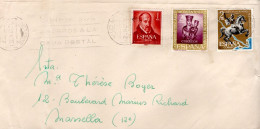 ESPAGNE AFFRANCHISSEMENT COMPOSE SUR LETTRE POUR LA FRANCE 1962 - Cartas & Documentos
