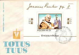 Poland 1983 Pope John Paul II Visit Miniature Sheet,First Day Cover - FDC