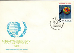 Poland 1985 Youth Year  First Day Cover - FDC