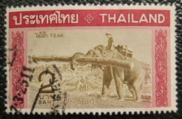 92 Thailand Thailande Oblitéré Eléphant Au Travail Du Bois - Eléphants