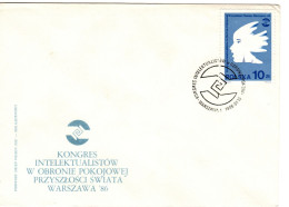 Poland 1986 Congress Of Intellectuals For World Peace, First Day Cover - FDC