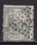 1874 ALEGORÍA JUSTICIA 20 CTS RARÍSIMO MATASELLOS FRANCÉS. LEER DESCRIPCIÓN - Used Stamps
