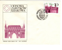 Poland 1987 Cracow Restoration, Barbican Gate First Day Cover - FDC