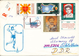 Bulgaria Registered Cover Sent To Germany DDR 23-1-1984 With More Topic Stamps - Covers & Documents