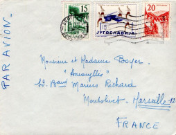 YOUGOSLAVIE AFFRANCHISSEMENT COMPOSE SUR LETTRE POUR LA FRANCE 1959 - Storia Postale