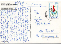 62995 - Spanien - 1969 - 3,50Ptas Menschenrechte EF A AnsKte PUERTO DE LA CRUZ -> Westdeutschland - Covers & Documents