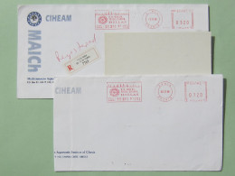 I-1718- ICAMAS-MAICH,Mediterranean Agronomic Institute, Chania, Grecia,2 Buste, 3 Framm.,a.m.,ema,meter (2 Scan) - Postmarks - EMA (Printer Machine)