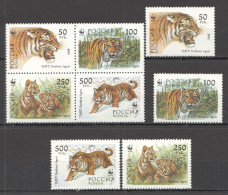 B0049 1993 Russia Fauna Wwf Tigers Wild Cats Animals #6178-6181 Kb+Set Mnh - Altri & Non Classificati