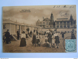 Oostende Ostende - Les Cabines De Bain Animée Enfants Sur La Plage Gelopen Circulée 1912 - Oostende
