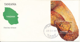 Tanzania FDC 31-8-1995 Snake SOUVENIR SHEET With Cachet - Tansania (1964-...)