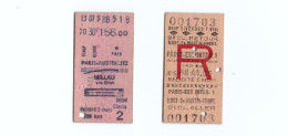 Paris - Ticket De Train : Paris Est-Inter Et Paris-Austerlitz - Europa