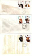 Poland 1989 Dogs,set 3 First Day Covers - FDC