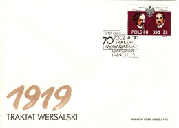 Poland 1989 Treaty Of Versailles,first Day Cover - FDC