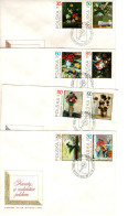 Poland 1989 Paintings,set 4 First Day Covers - FDC