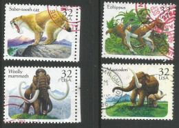 USA 1996 PreHistoric Animals SC.#3077/80 - Cpl 4v Set VFU Circular PMK - Usados