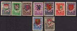 Belgique 1940-1941 Armoiries Des 9 Provinces - 7 Neufs , 1 Oblitéré Et 1 Abimé (n° COB Ci-dessous) - Otros & Sin Clasificación