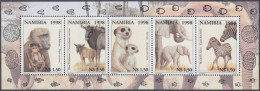 NAMIBIA 1998, WILD ANIMALS And THEIR YOUNG GENERATIONS, COMPLETE MNH SERIES In BLOCK With GOOD QUALITY, *** - Namibia (1990- ...)