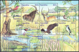 NAMIBIA 1998, BIRDS And ANIMALS In NATURE, COMPLETE MNH SERIES In BLOCK With GOOD QUALITY, *** - Namibia (1990- ...)