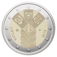 Lithuania 2 Euro, 2018 Baltic Centennial - Lituania