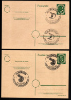 Bund - 2 Ganzsachen Postkarten Mi.Nr. P 12 - Sonderstempel MÜNCHEN Handwerksmesse 1952 + 1953 - Postcards - Used