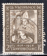 Luxembourg 1958  Single Stamp Issued To Celebrate The 1300th Anniversary Of The Birth Of St. Willibrord, In Fine Used - Usati