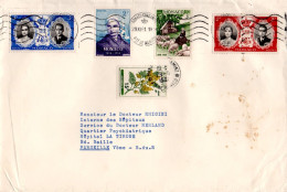 MONACO AFFRANCHISSEMENT COMPOSE SUR LETTRE POUR LA FRANCE 1961 - Storia Postale