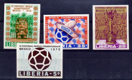 Liberia Série Complète Non Dentelé Imperf Football CM 70 ** - 1970 – Mexique