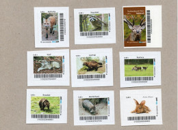 039] BRD - Privatpost  - 9 W - Waldtiere (Waschbär, Ren, Vielfraß,  Hirsch, Bär, Fuchs, Eichhörnchen,..) - Private & Local Mails