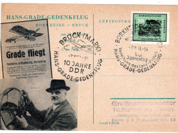 63023 - DDR - 1959 - 10Pfg Storch EF A SoKte SoStpl BORKHEIDE - HANS-GRADE-GEDENKFLUG -> BRUECK - ... -> Berlin - Covers & Documents