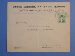 DK 12 EGYPTE BELLE   LETTRE PRIVEE 1937 ALEXANDRIE  A  TROYES  FRANCE ++AFF. INTERESSANT++++ + - Storia Postale