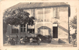 10-JEUGNY- HÔTEL DE LA GARE- CARTE-PHOTO - Sonstige & Ohne Zuordnung