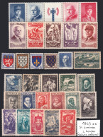 France Année Complete 1943 - 31 Timbres* * TB - 1940-1949