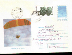 INTERO POSTALE VIAGGIATO - POSTA ROMANA  1996 Parachuting Paracadute - Parachutting