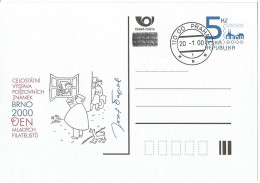 CDV 54 Czech Republic  Brno 2000 Stamp Exhibition Day Of Young Philatelists 2000 Josef Capek Illustration - Ansichtskarten