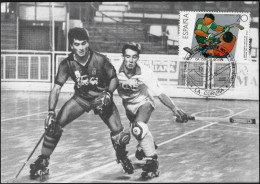 Espagne 1987 Y&T 2573 Sur Carte Maximum. La Coruña, Championnat Du Monde. Hockey Sur Patins - Jockey (sobre Hierba)