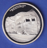 Silbermedaille Lokomotive CR-Baureihe BJ Beijing- Lokomotive Adler Von 1835 - Unclassified