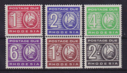 Rhodesien 1967 Portomarken Mi.-Nr. 5-10 Postfrisch ** - Zimbabwe (1980-...)