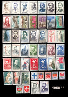 France Année Complete 1958 - 47 Timbres* * TB - 1950-1959