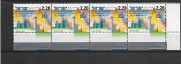 TIMBRE STAMP ZEGEL ISRAEL PETIT LOT TOUS  XX    4 X 1747  XX - Neufs (avec Tabs)