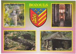 12 - BOZOULS - AVEYRON - TOURS MEDIAVALES - INTERIEUR DE L'EGLISE ST FAUSTE - VUE AERIENNE  ANCIEN LAVOIR - Bozouls