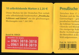 59II Lb MH Preußische Schlösser, Eckig, Mit Kleinem Aufkleber, ** - 2001-2010