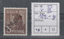 Berlin Schwarzaufdruck 15 Pfg. Mit PF IV, **, Geprüft Schlegel - Variétés Et Curiosités