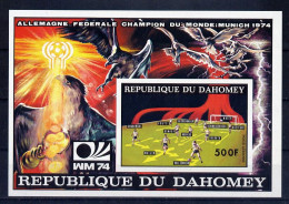 Dahomey Bloc équipe Allemande Non Dentelé Imperf CM 74 ** - 1974 – Westdeutschland