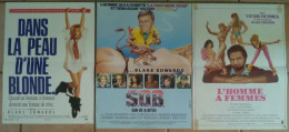 LOT 3 AFFICHE CINEMA FILM BLAKE EDWARDS SON OF A BITCH L'HOMME A FEMMES DANS LA PEAU D'UNE BLONDE TBE - Affiches & Posters