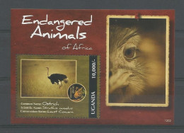 Uganda 2012 Endangered Animals S/S Y.T. BF 371 ** - Ouganda (1962-...)